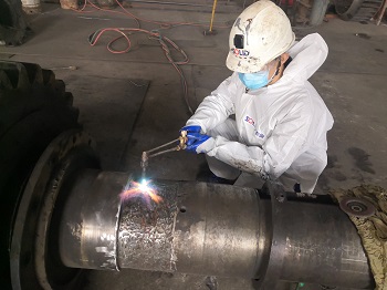球磨機(jī)齒輪軸磨損現(xiàn)場修復(fù)